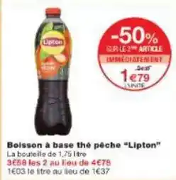 Monoprix Lipton - boisson à base thé pêche lipton offre