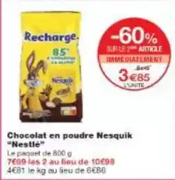 Monoprix Nestlé - chocolat en poudre nesquik offre