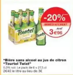 Monoprix Tourtel twist - bière sans alcool au jus de citron offre