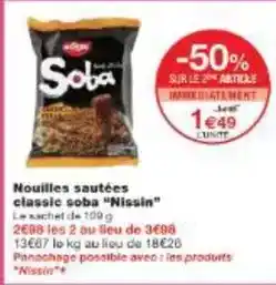 Monoprix Nissin - nouilles sautées classic soba offre
