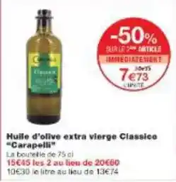 Monoprix Carapelli - huile d'olive extra vierge classico offre