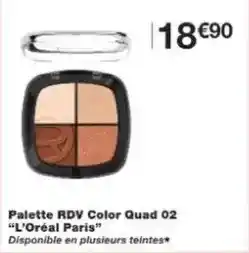 Monoprix L'oréal - palette rdv color quad 02 offre