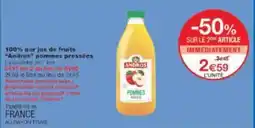 Monoprix Andros - 100% pur jus de fruits pandroz pommes pressees offre