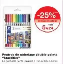 Monoprix Staedtler - feutres de coloriage double pointe offre
