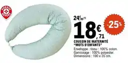 E.Leclerc Mots d'enfants - coussin de maternite offre