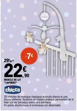E.Leclerc Chicco - mobile de lit lapinou offre