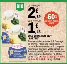 E.Leclerc Babybio - bols bonne nuit bio offre