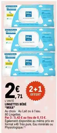 E.Leclerc Mixa - lingettes bébé offre