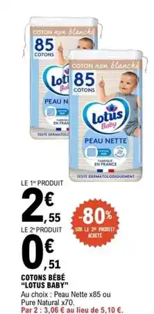 E.Leclerc Lotus - cotons bébé offre