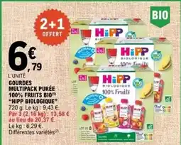 E.Leclerc Hipp - gourdes multipack purée 100% fruits bio offre