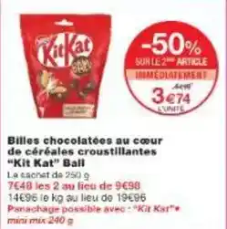 Monoprix Kit kat - billes chocolatées au cœur de céréales croustillantes offre