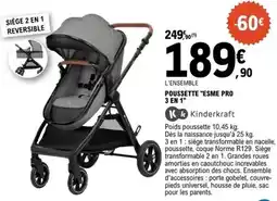 E.Leclerc Kinderkraft - poussette esme pro 3 en 1 offre