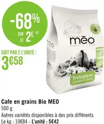 Meo cafe en grains bio