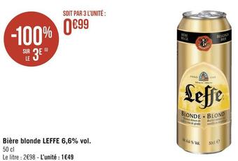 Géant Casino Leffe bière blonde 6,6% vol. offre