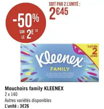 Géant Casino Kleenex mouchoirs family offre