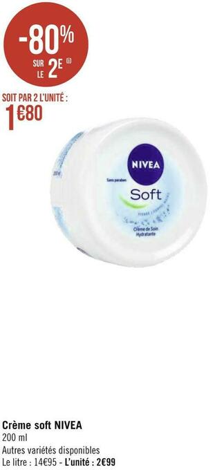 Géant Casino Nivea crème soft offre
