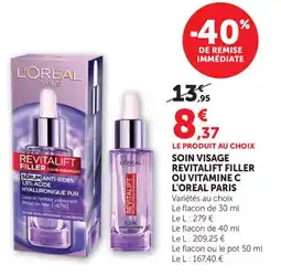 Bi1 Soin visage revitalift filler ou vitamine c l'oreal paris offre