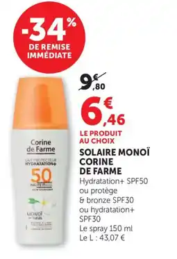 Bi1 Solaire monoï corine de farme offre