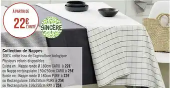 Géant Casino Sincère collection de nappes offre