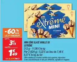 Netto Extrême - mini cône glace vanille x8 offre