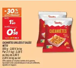 Netto Netto - cacahuètes grillées et salées offre