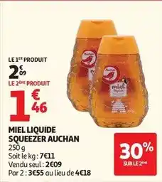 Auchan Supermarché Auchan - miel liquide squeezer offre