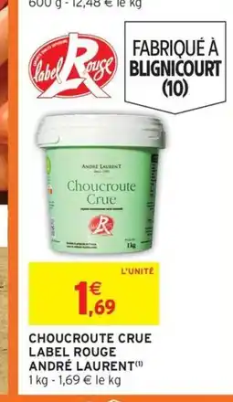 Intermarché Hyper Choucroute crue label rouge andré laurent offre