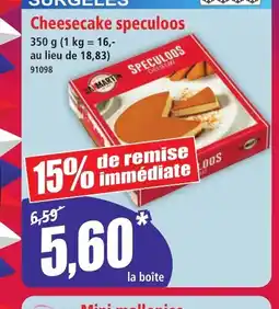 Norma Cheesecake speculoos offre