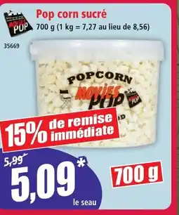 Norma Pop corn sucré offre