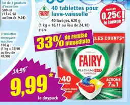 Norma FAIRY 40 tablettes pour FAIRY lave-vaisselle offre