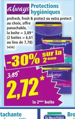 Norma ALWAYS Protections hygiéniques offre