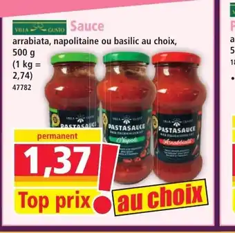 Norma VILLA GUSTO Sauce offre