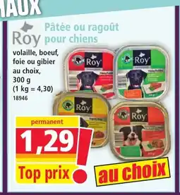 Norma ROY Pâtée ou ragoût pour chiens offre