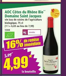 Norma AOC Côtes du Rhône Bio Domaine Saint Jacques offre