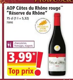 Norma AOP Côtes du Rhône rouge Réserve du Rhône offre