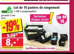 Norma TOPTEX Lot de 10 paniers de rangement offre
