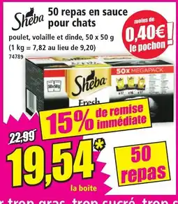 Norma SHEBA 50 repas en sauce pour chats offre