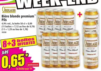 Norma OBERLAGER Bière blonde premium Pils offre