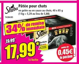 Norma SHEBA Pâtée pour chats offre
