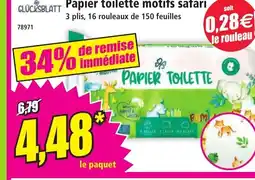 Norma GLÜCKSBLATT Papier toilette motifs safarle paquet offre