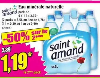 Norma SAINT AMAND Eau minérale naturelle offre