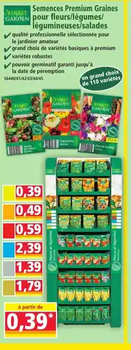 Norma FINEST GARDEN Semences Premium Graines pour fleurs/légumes/ légumineuses/salades offre
