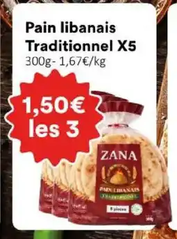 Hmarket Pain libanais Traditionnel X5 offre