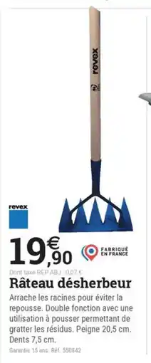 Espace emeraude Râteau désherbeur offre