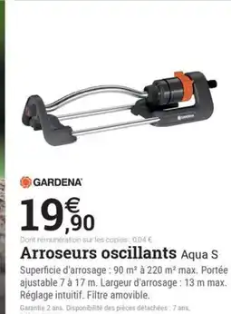 Espace emeraude GARDENA Arroseurs oscillants offre