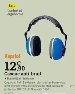 Espace emeraude KAPRIOL Casque anti-bruit offre