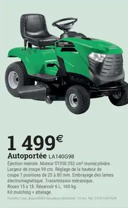 Espace emeraude Autoportée LA140G98 offre