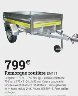 Espace emeraude Remorque routière EM171 offre