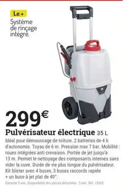 Espace emeraude Pulvérisateur électrique offre