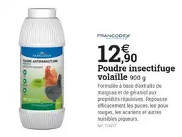 Espace emeraude FRANCODEX Poudre insectifuge volaille offre